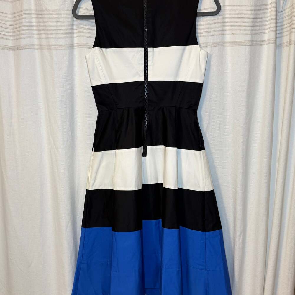 Kate Spade Corley Colorblock Blue White Black Stripe Dress - Picture 2 of 6